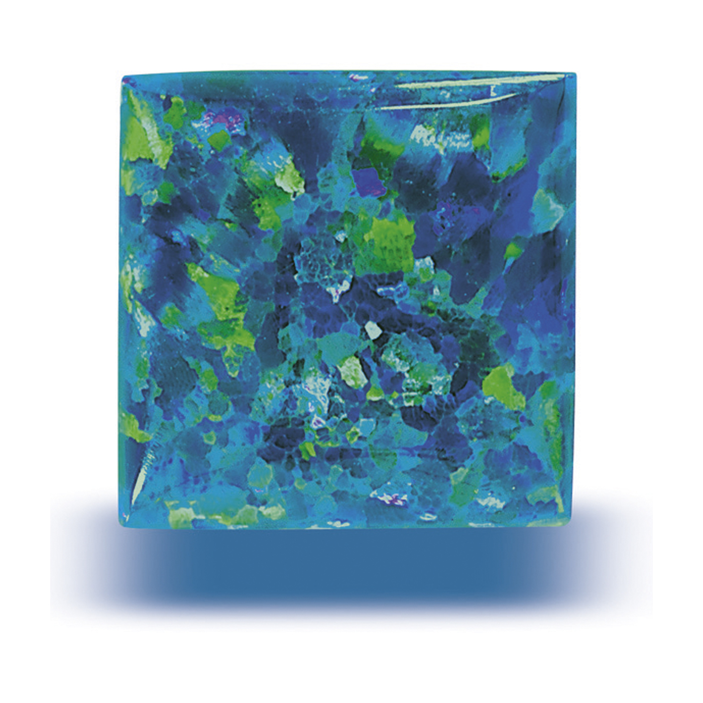Opal Imitation, Blue-Green, Carré Cabochon, 6.00 x 6.00 mm - 1 piece