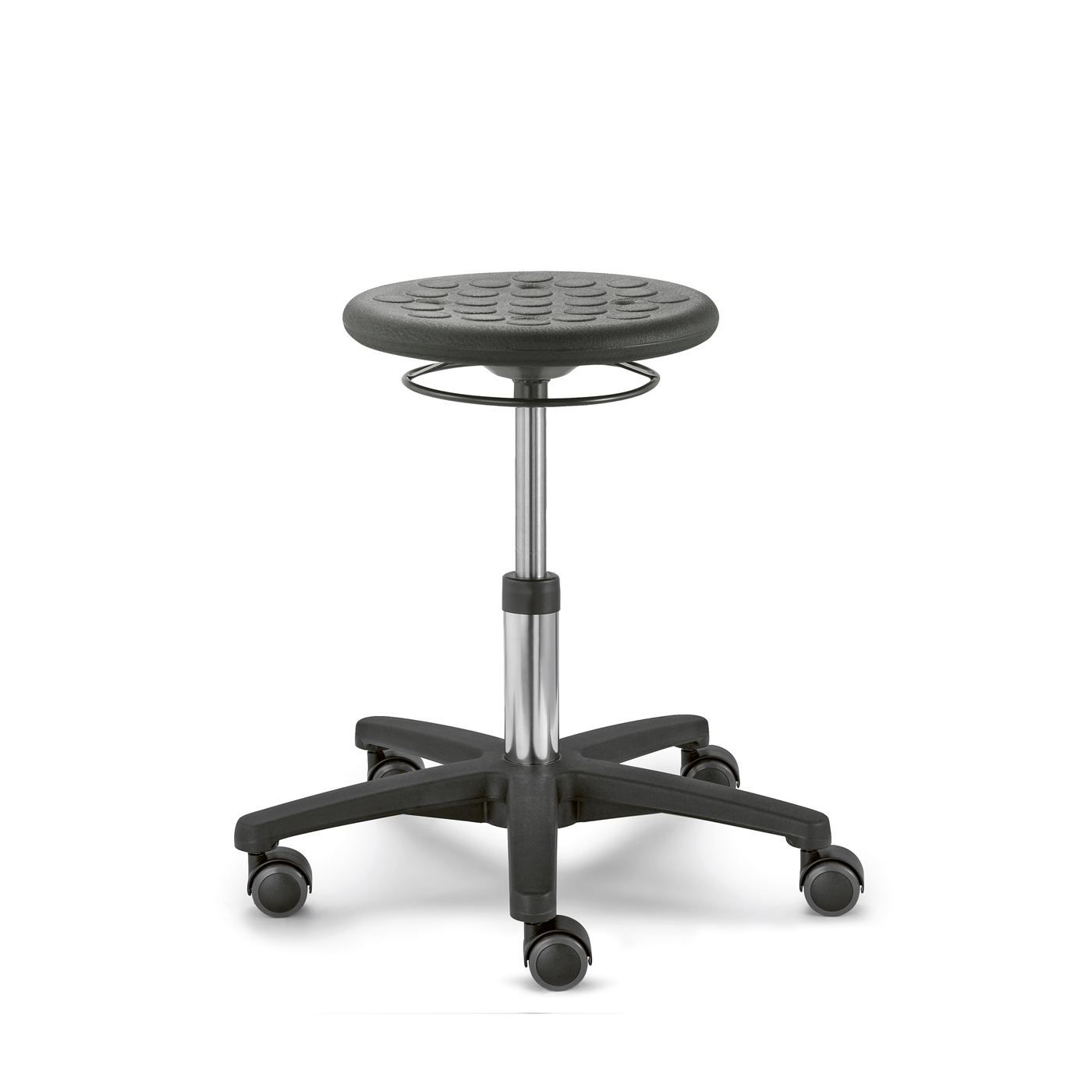 Dauphin Tec basic Drehhocker, Sitzfläche PU schwarz - 1 Stück