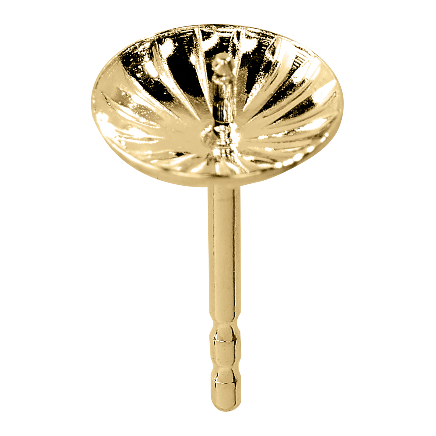 Ear Stud, 750G, ø 7 mm, with Pearl Cup Grooved - 1 piece