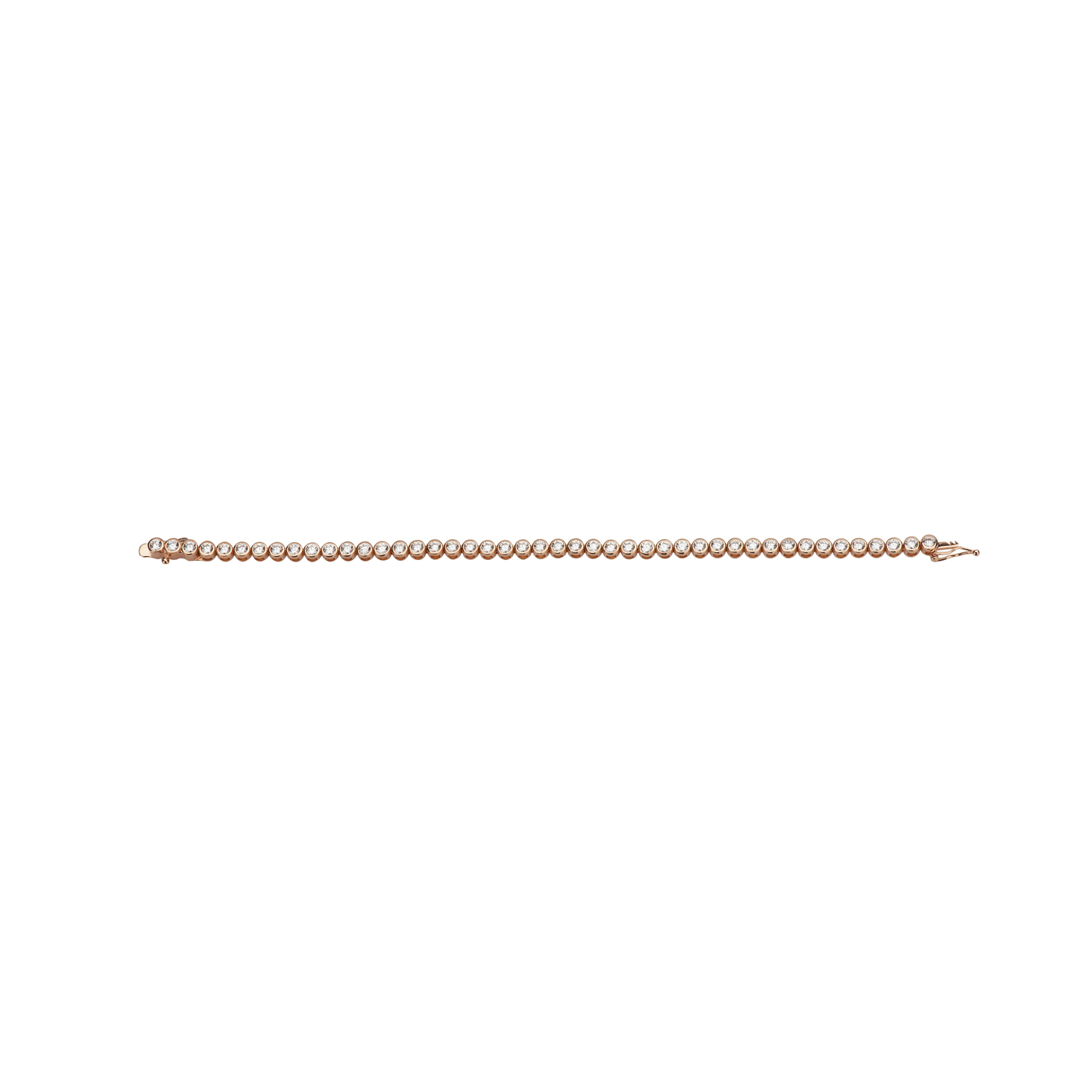 Armband, 925 Ag rosé vergoldet, Länge 19 cm, Zirkonia weiß - 1 Stück