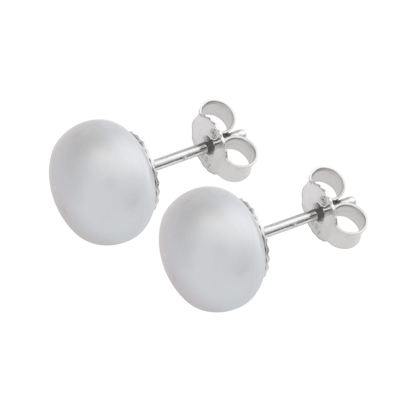 Earrings Freshwater Pearls Silver, 925Ag, Pearl-ø 10-11 mm - 1 pair