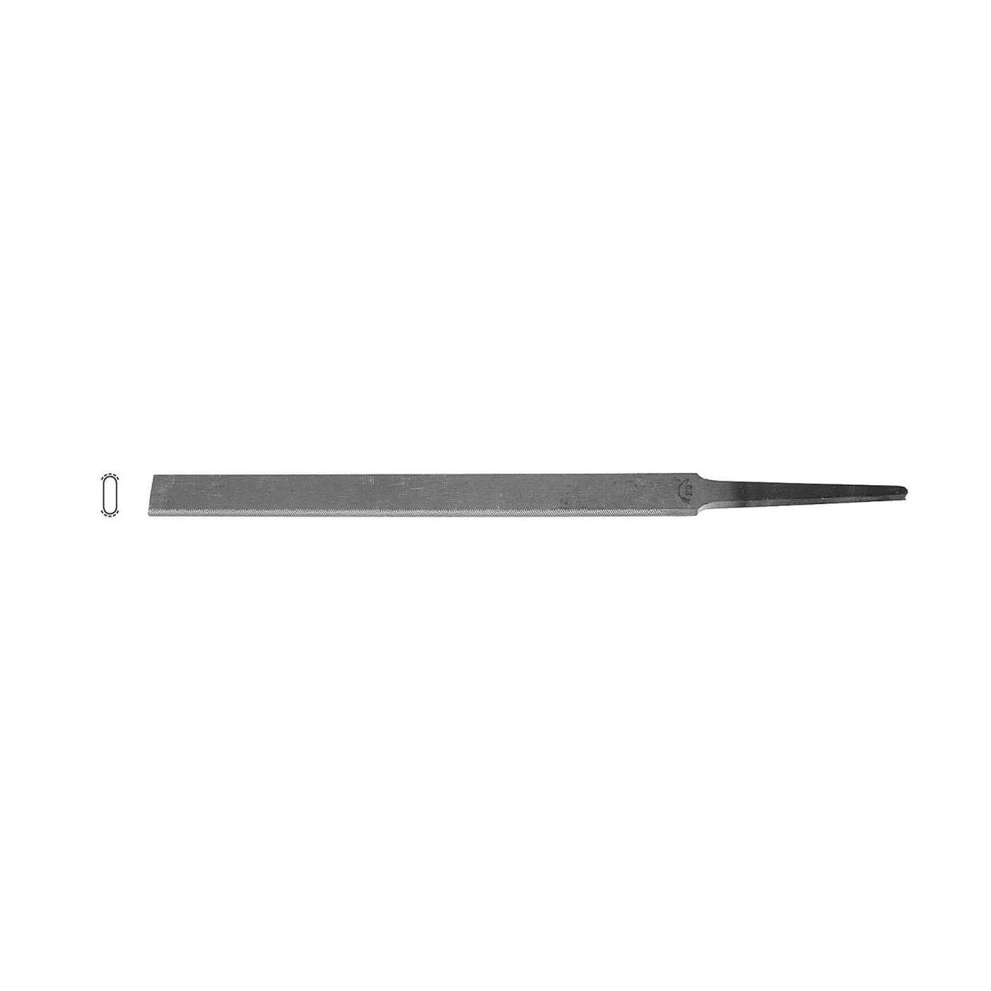 Scharnierfeile, flachstumpf, abgerundet, Hieb 3, 10 x 0,5 mm - 1 Stück