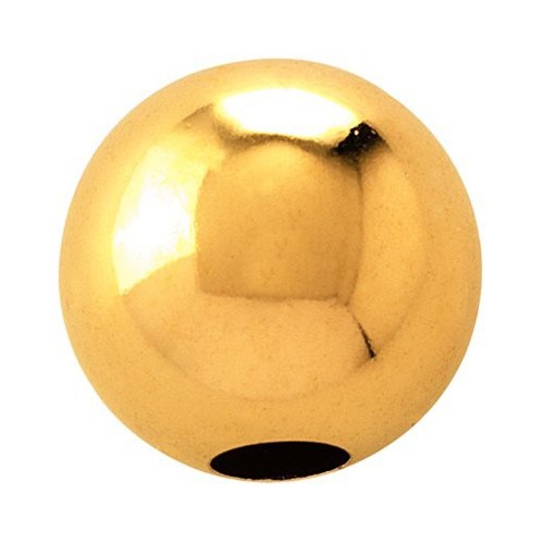 2-Hole Ball, Rolled Gold Polished, ø 7 mm - 1 piece