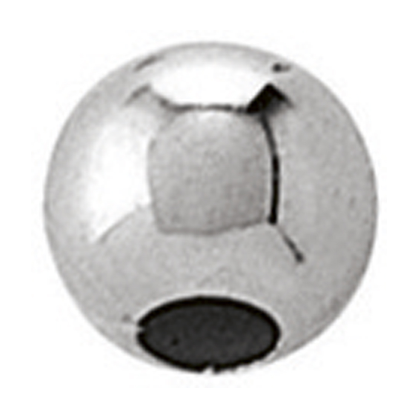 2-Hole Ball, 925Ag Polished, ø 2.5 mm - 1 piece