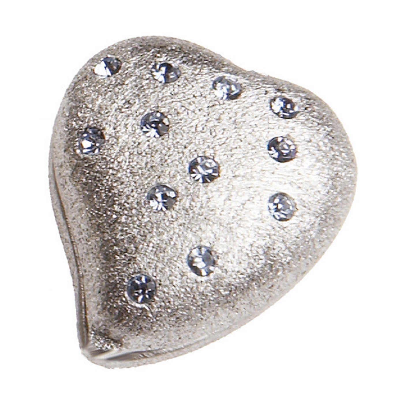 Lenk Design Magnetschließe, 925 Ag rhod., Herz, 14 x 16 mm, Zirkonia - 1 Stück
