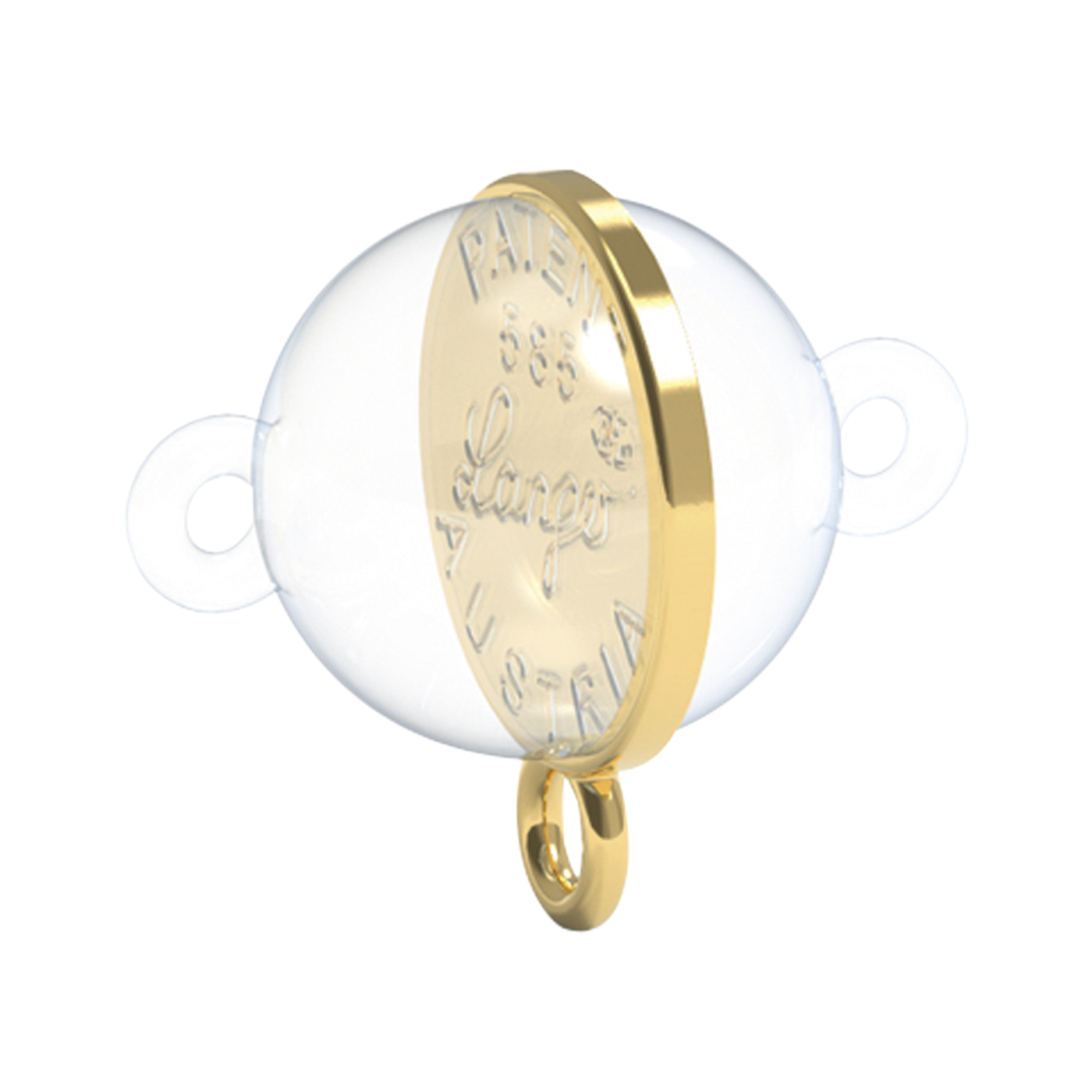 Langer Magnetschließen Halterung "AddOn", 925 Ag vergoldet, ø 10 mm, mit Öse - 1 Stück Langer Magnetschließen Halterung "AddOn", 925 Ag vergoldet, ø 10 mm, mit Öse - 1 Stück