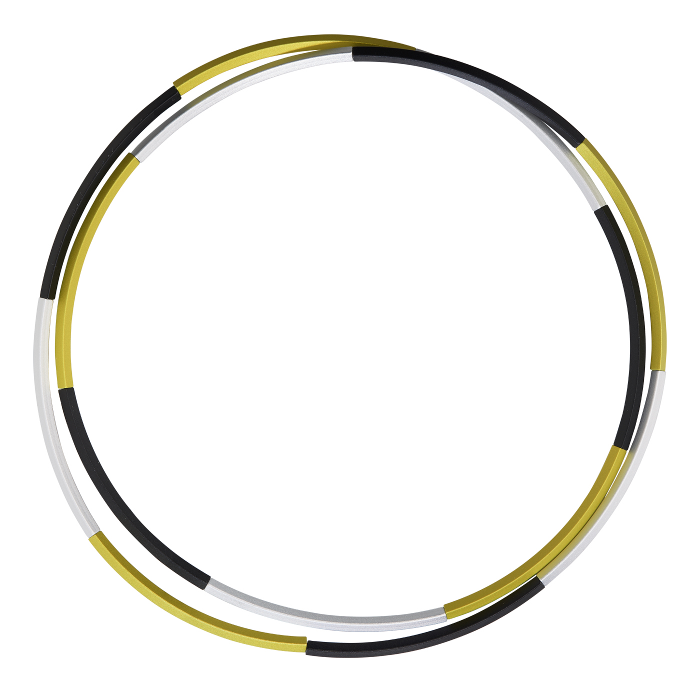 Kette, elox.Alu, 88 cm, silber-lemon-schwarz, Stretch - 1 Stück