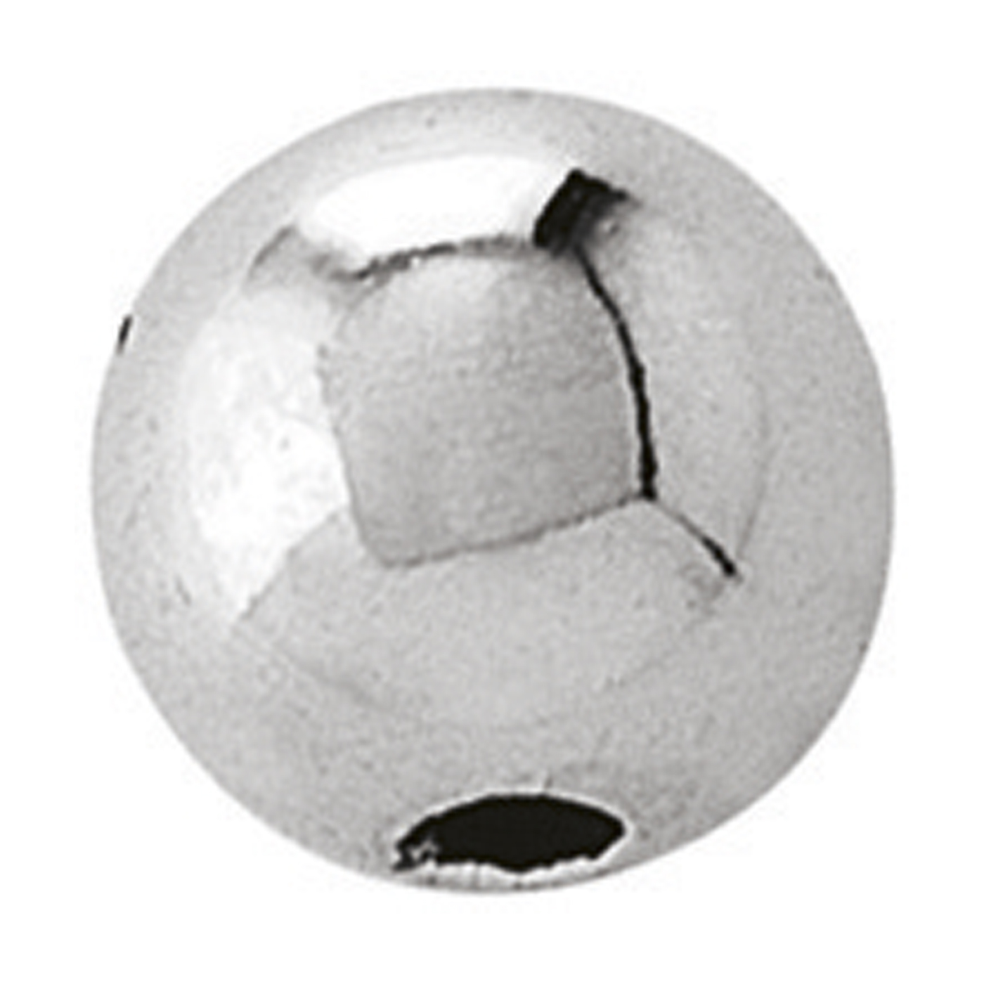 2-Hole Ball, 925Ag Polished, ø 4 mm - 1 piece