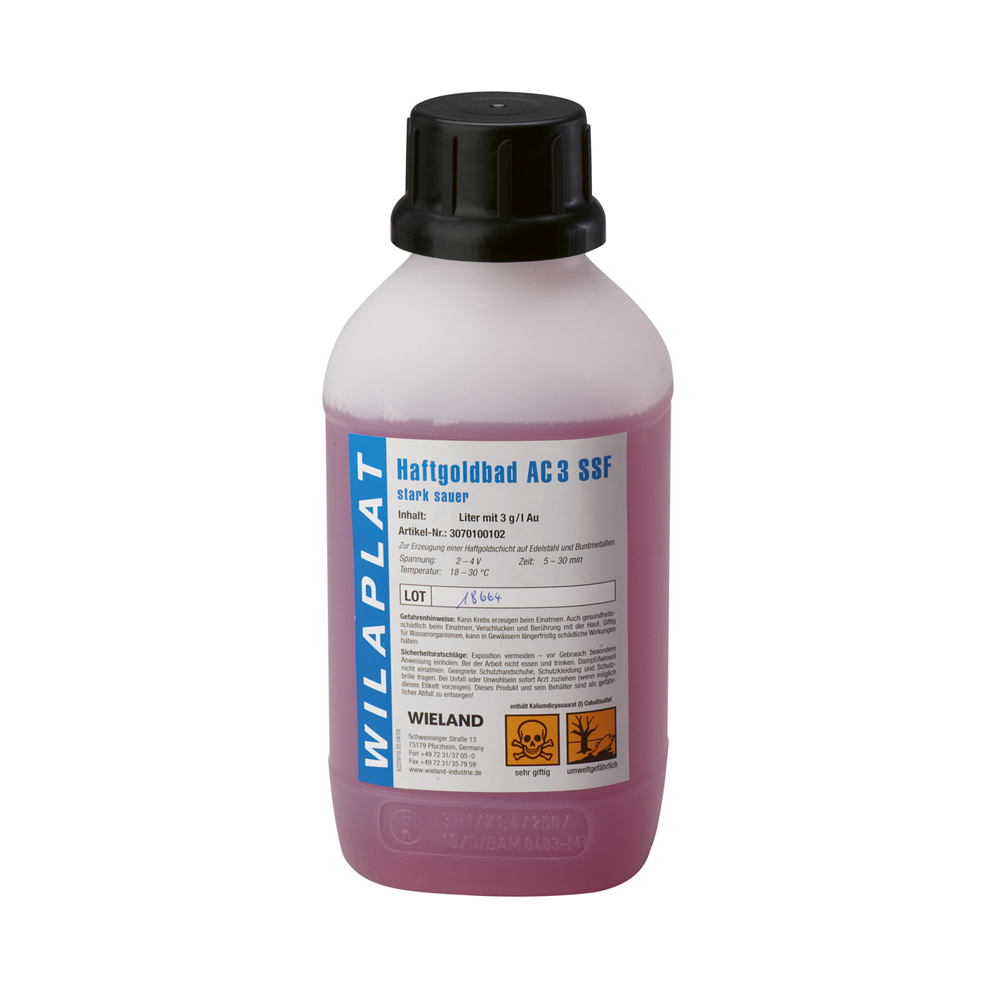 Wilaplat AC 3 SSF Gold Plating Bath, 3 g Au - 1 l