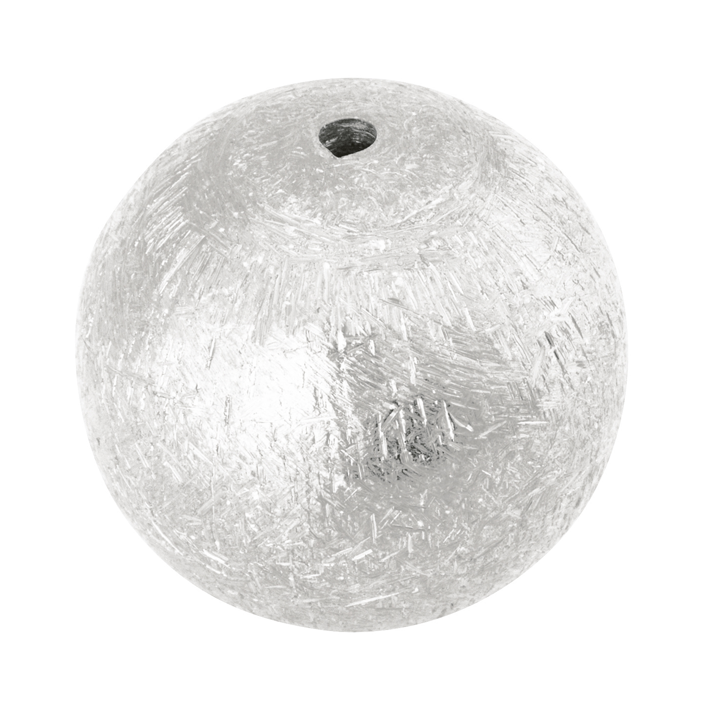 Zwischenteil, 2-Lochkugel, 925 Ag, ø 12 mm, eismatt - 1 Stück