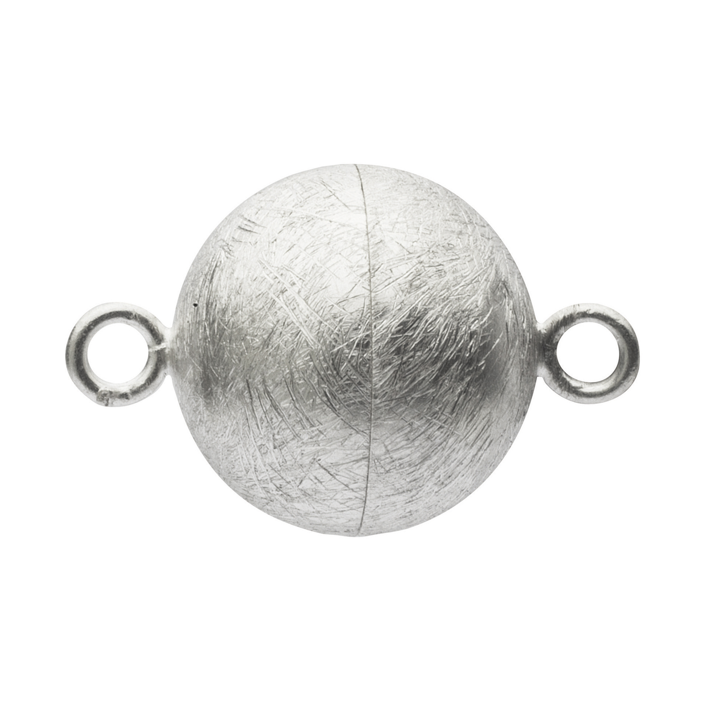 Magnetic Clasp, Ball, 925Ag Ice Matt, ø 14 mm - 1 piece