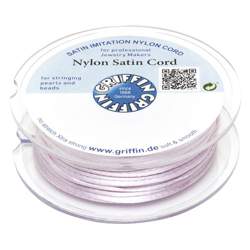 Nylon Satin Cord, Light Pink, ø 1 mm - 5 m