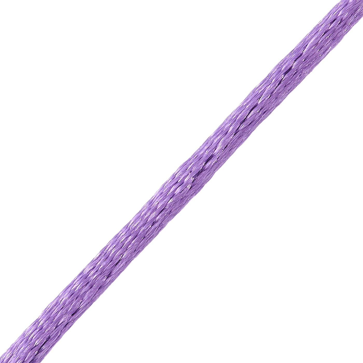 Satinband, 42 cm, ø 2 mm, lila, mit Karabiner 925 Ag verg. - 42 cm