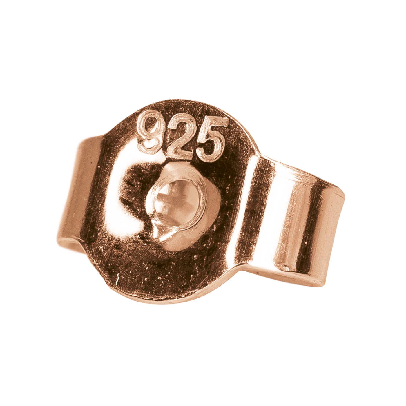 Ohrmutter, 925 Ag rosé vergoldet, ø 4 mm, glatter Rand - 1 Stück