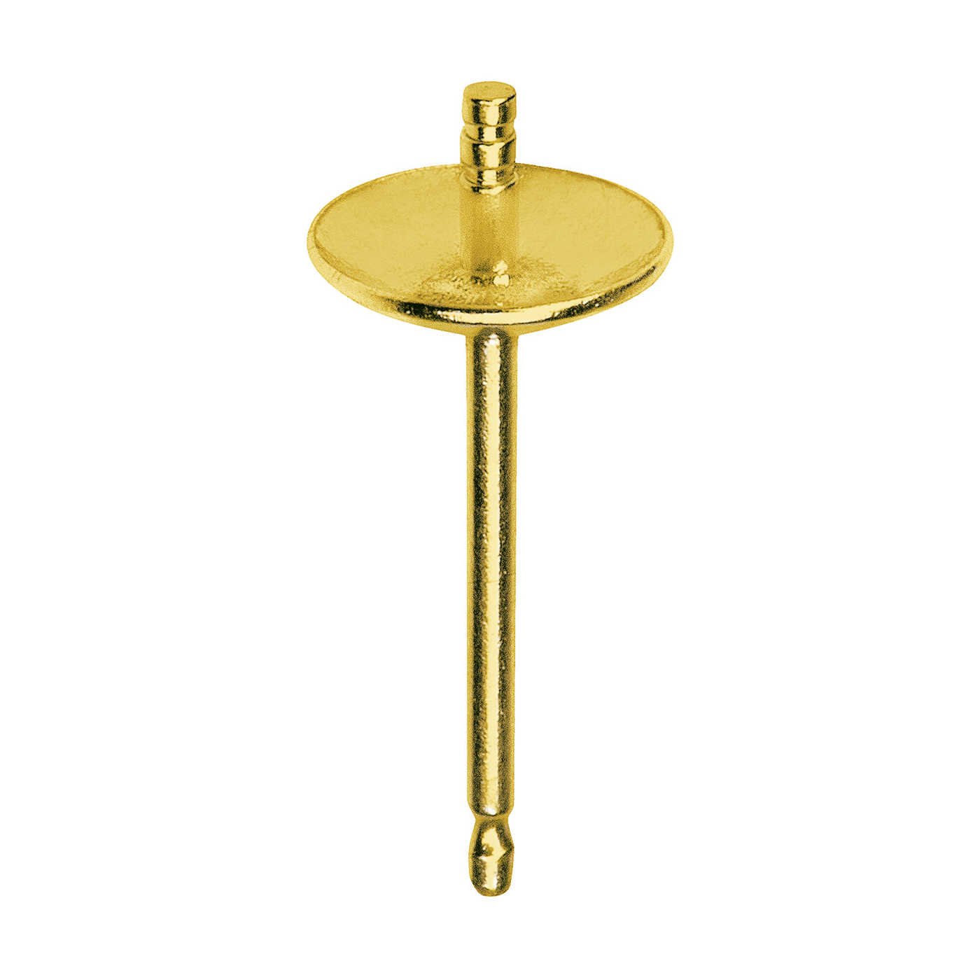 Ear Stud, 585G, ø 5 mm, with Pearl Cup Smooth - 1 piece
