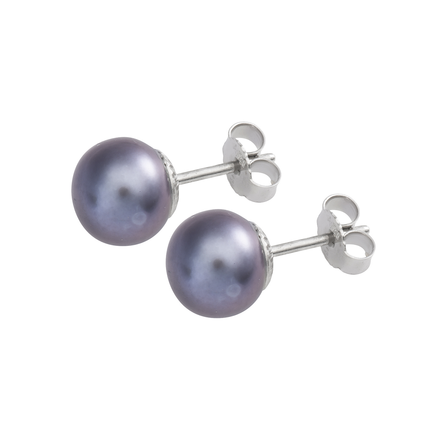 Earrings Freshwater Pearls Peacock, 925Ag, Pearl-ø 9-10 mm - 1 pair