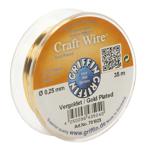 Craft Wire Modelling Wire, Gold-Plated, ø 0.80 mm - 6 m