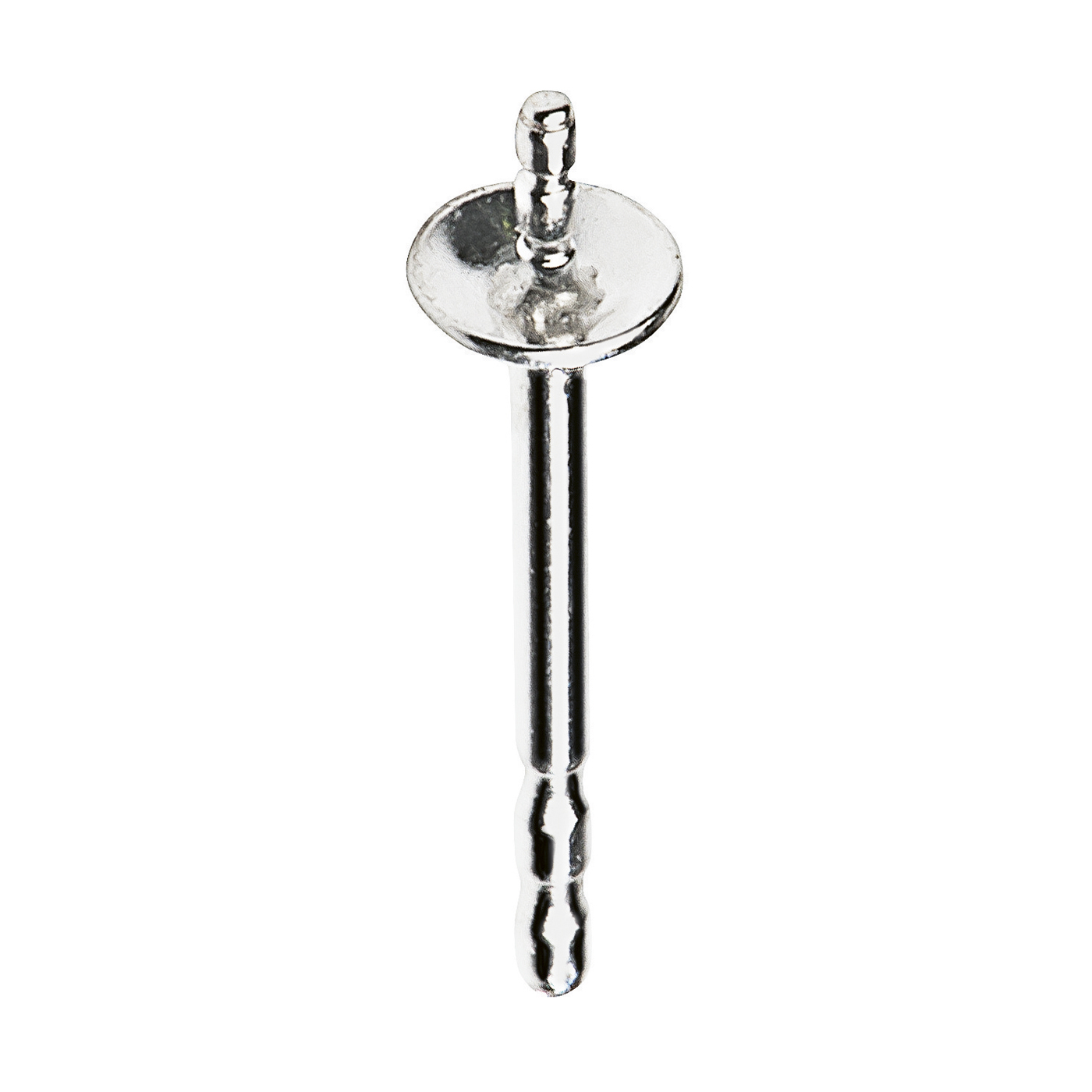 Ear Stud, 925Ag, ø 3 mm, with Pearl Cup Smooth - 1 piece