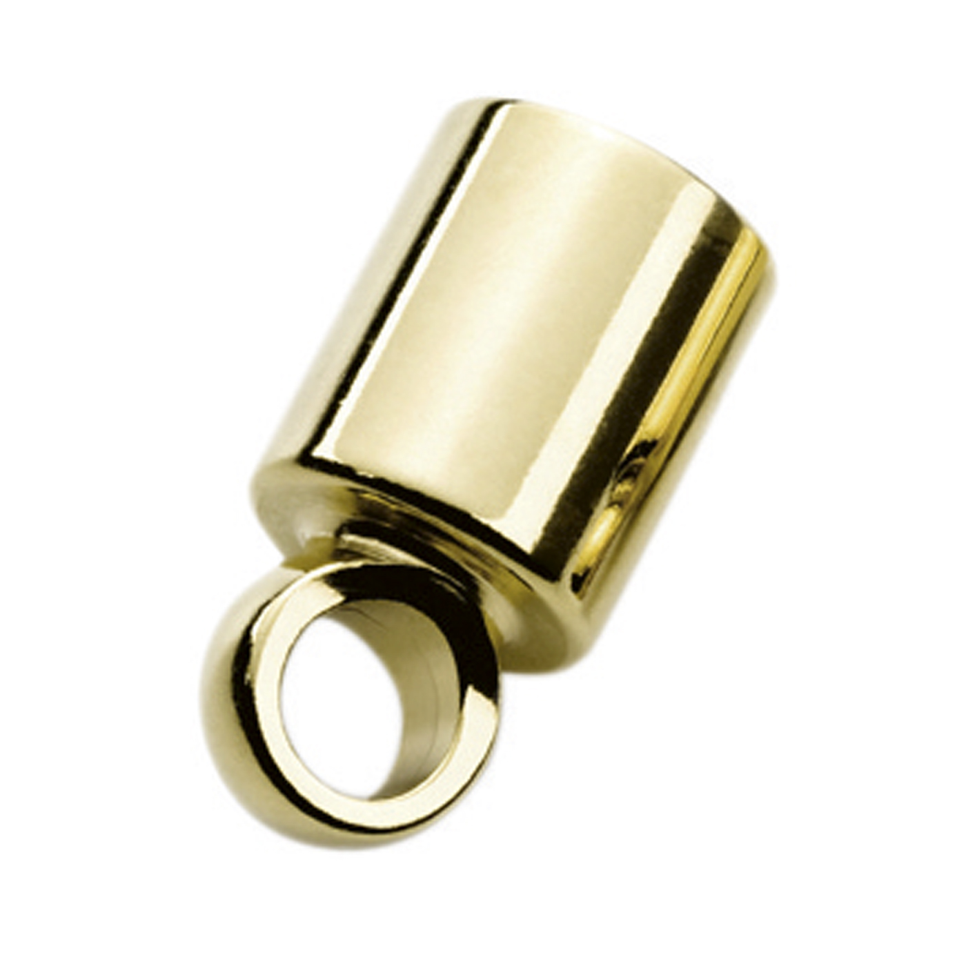 Designer-Endkapsel, 925 Ag vergoldet, Zylinder, ø 8 mm - 1 Stück