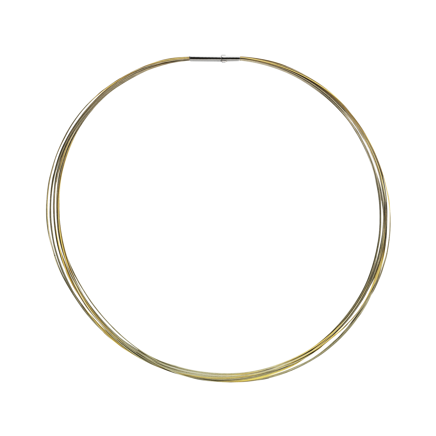 Rope Necklace, 16 Rows, Bicolour, Double Clip, ø 0.5 mm,45cm - 1 piece