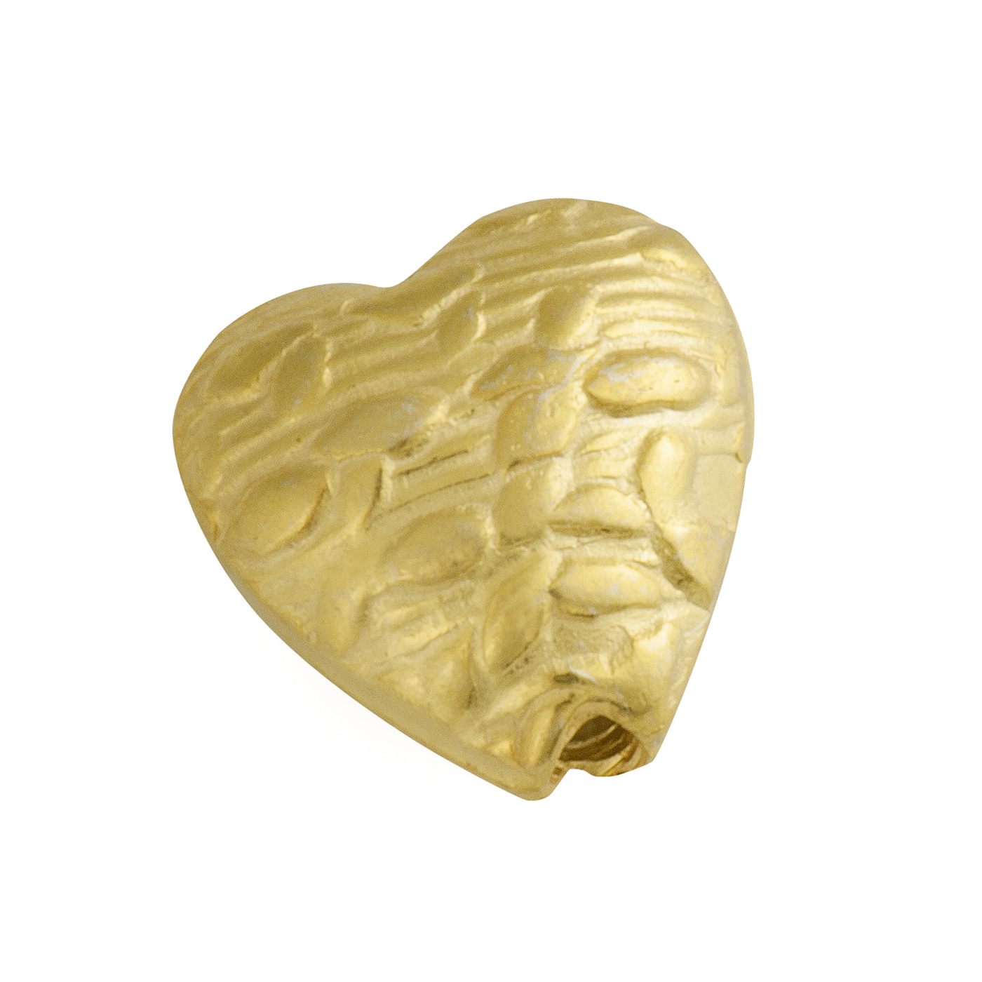 Interm. Piece, Heart, 925Ag Gold-Pl., 7x6 mm, Structured - 1 piece
