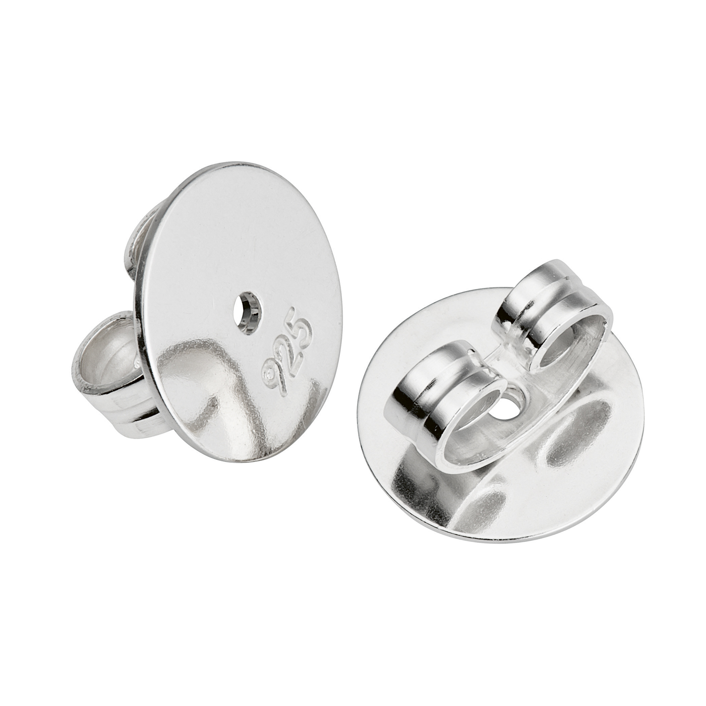 Ear Nut, 925Ag, ø 8 mm, with Plate - 1 piece Ear Nut, 925Ag, ø 8 mm, with Plate - 1 piece