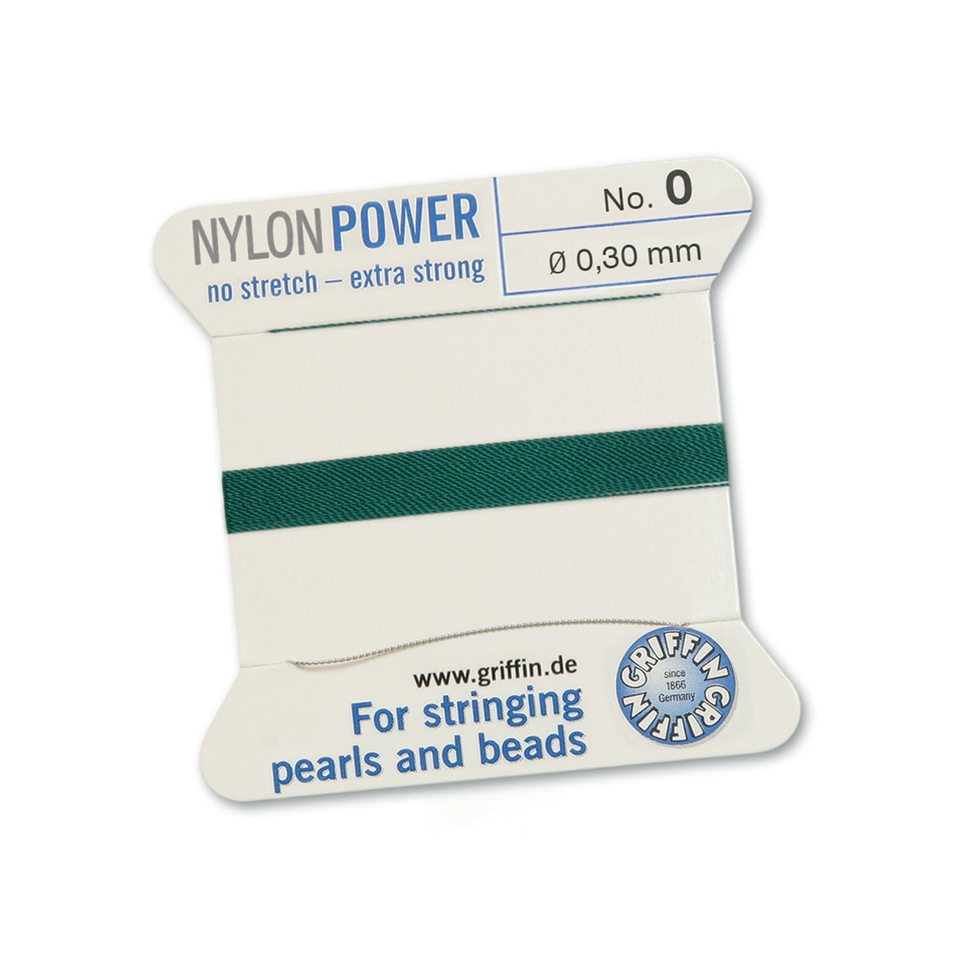Bead Cord NylonPower, Green, No. 0 - 2 m