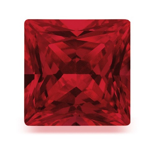 Ruby, Synthetic, Carré, Dark Red, Faceted, 2.50 x 2.50 mm - 1 piece