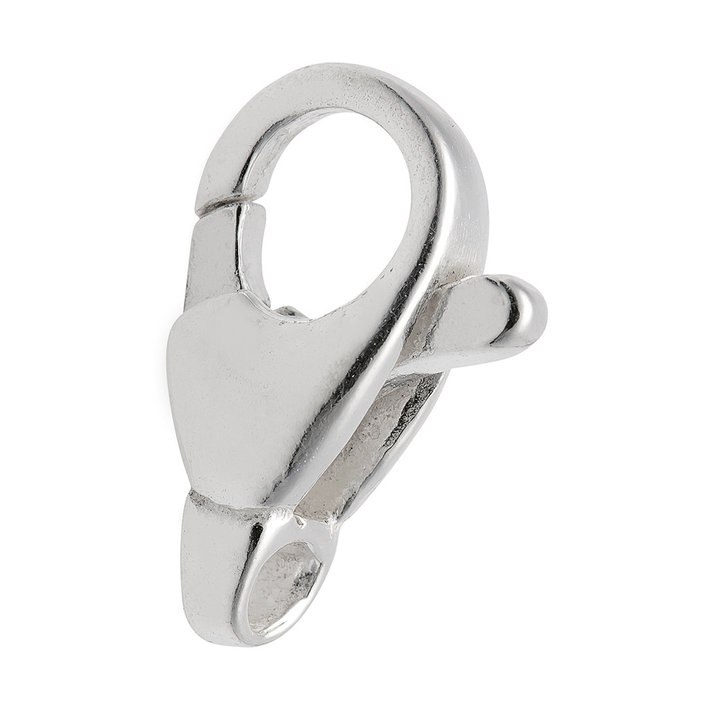 Lobster Clasp, 925Ag, 6 x 13 mm, Cast, with Diagonal Lug - 1 piece