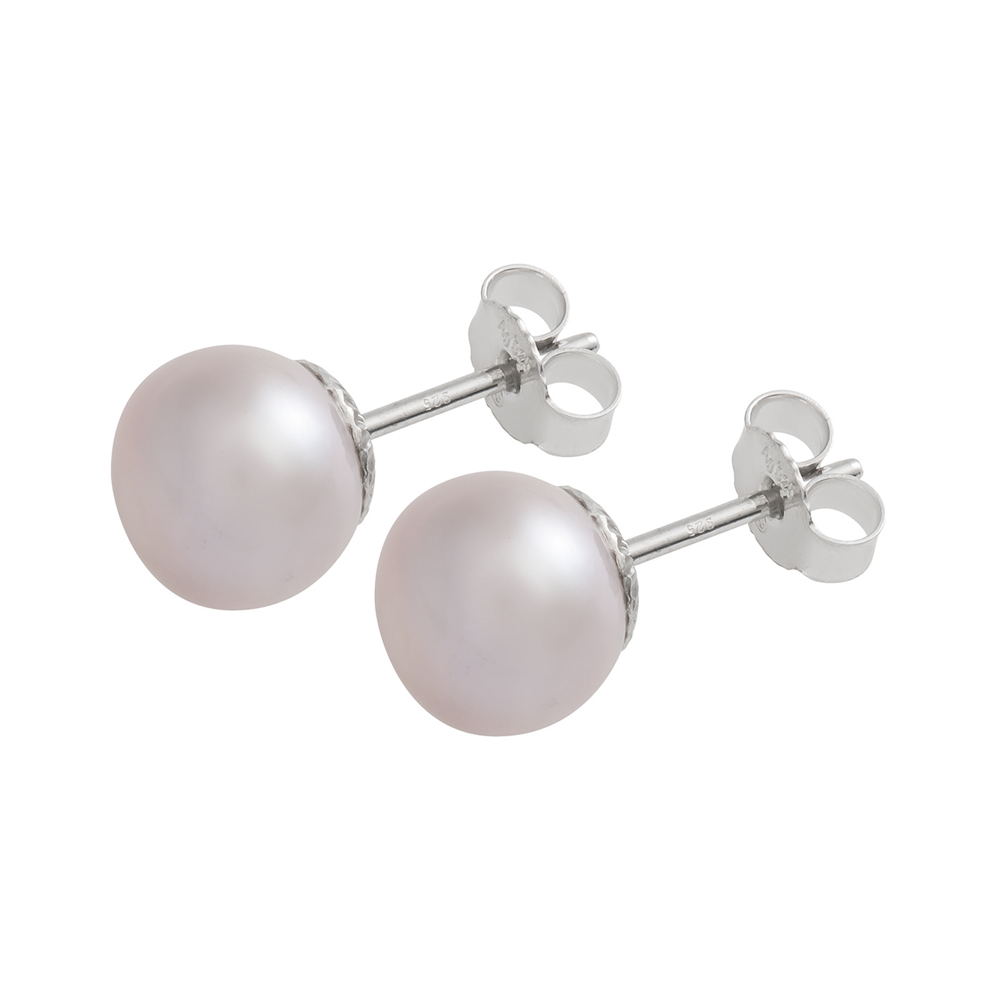Earrings Freshwater Pearls Natural, 925Ag, Pearl-ø 9-10 mm - 1 pair