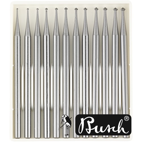 Busch WS-Doppelkegelfräser, Fig. 414, 90°, ø 0,7-1,8 mm - 1 Set