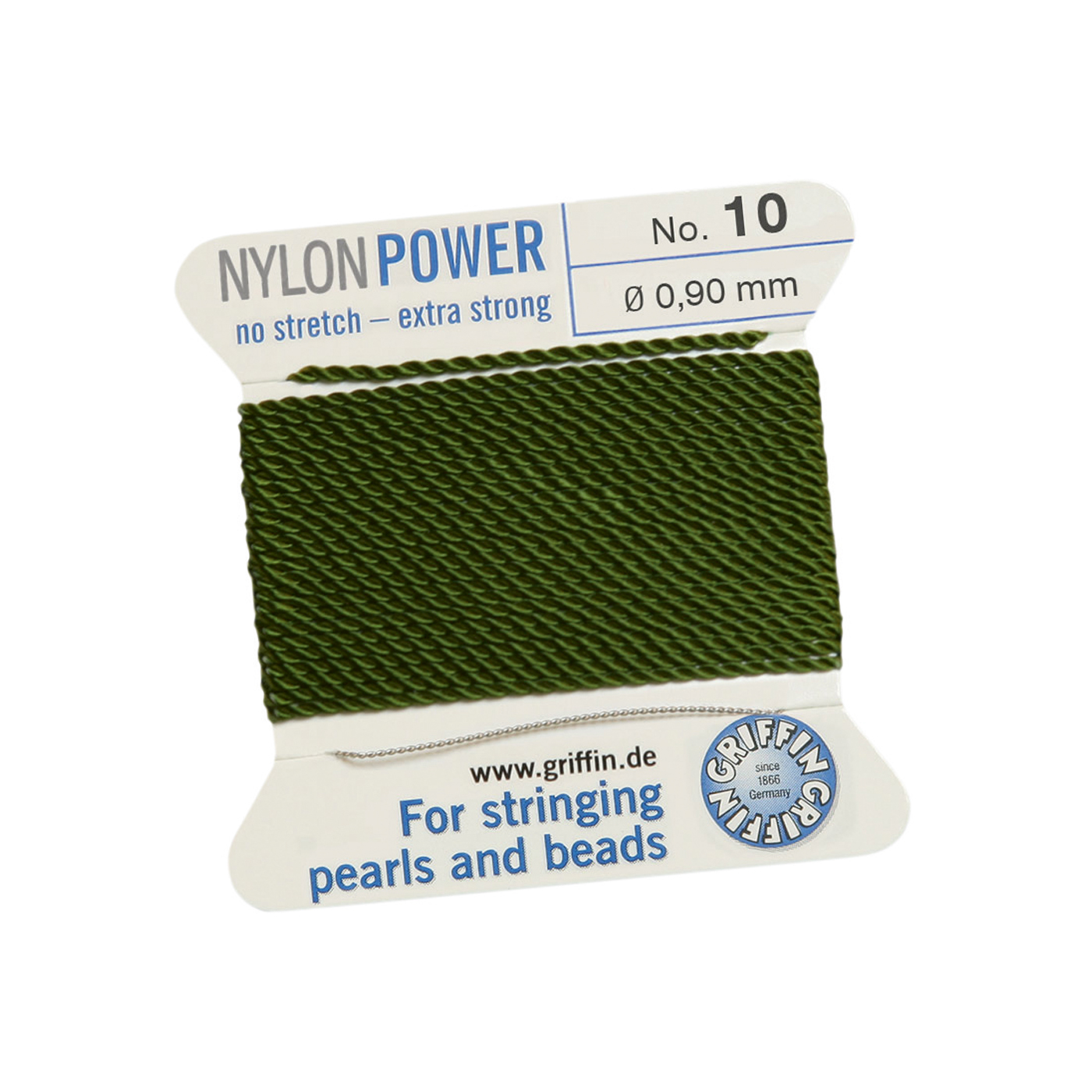 Bead Cord NylonPower Perlseide, olivgrün, Nr. 10 - 2 m