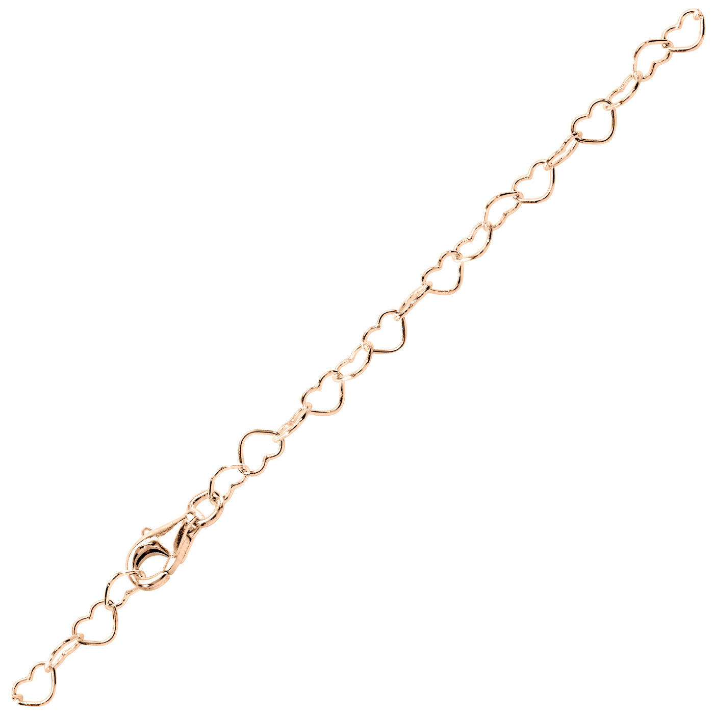 Herzkette, 925 Ag rosé vergoldet, 4,10 x 3,40 mm, 40 cm - 1 Stück Herzkette, 925 Ag rosé vergoldet, 4,10 x 3,40 mm, 40 cm - 1 Stück