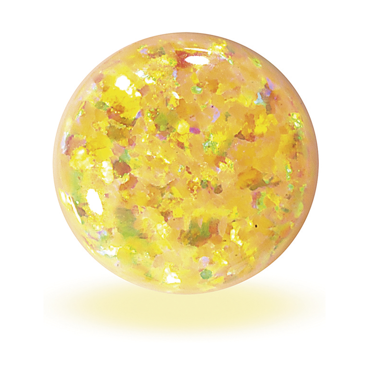 Opal-Imitation, rund, Cabochon, gelb, ø 6 mm - 1 Stück