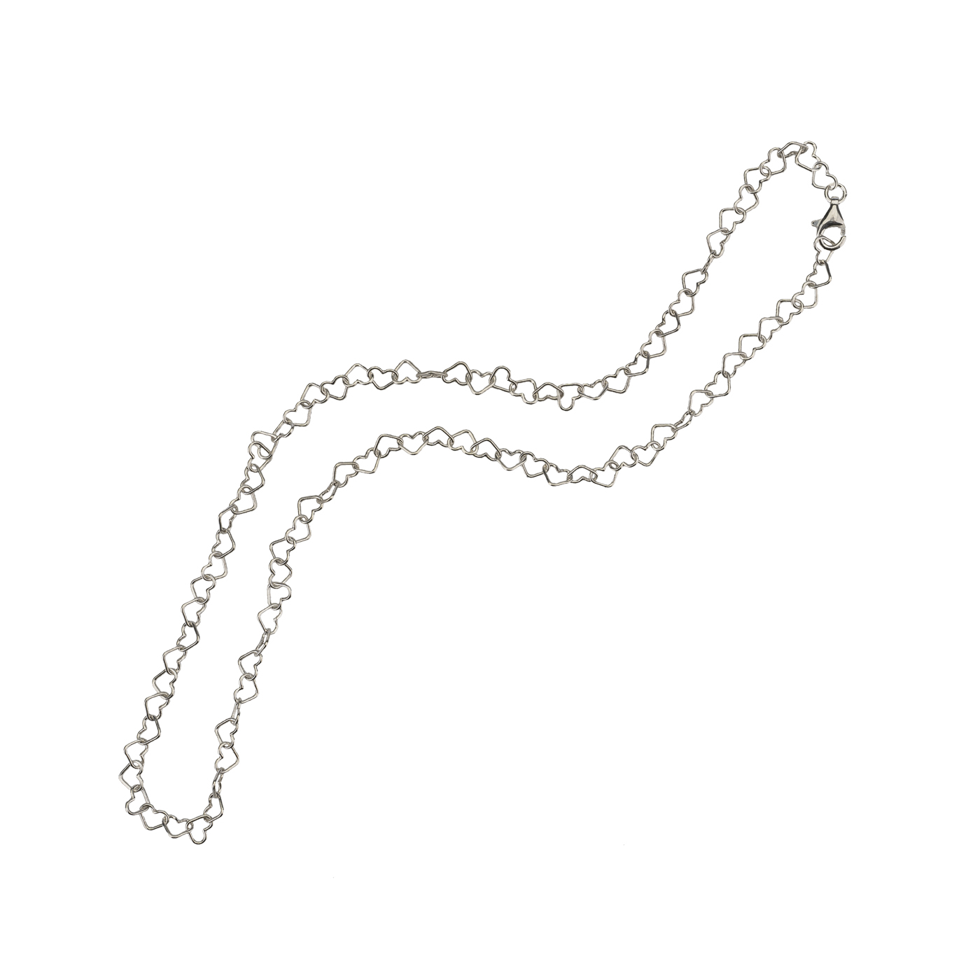 Herzkette, 925 Ag rhodiniert, 5,50 x 4,40 mm, 50 cm - 1 Stück