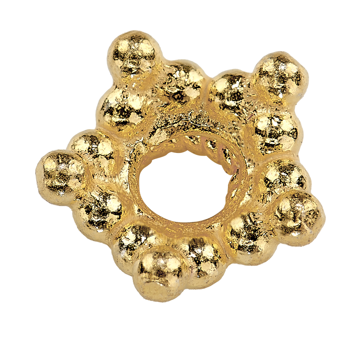 Zwischenteil, Krone, 925 Ag verg., ø8 mm x 4 mm, strukturiet - 1 Stück