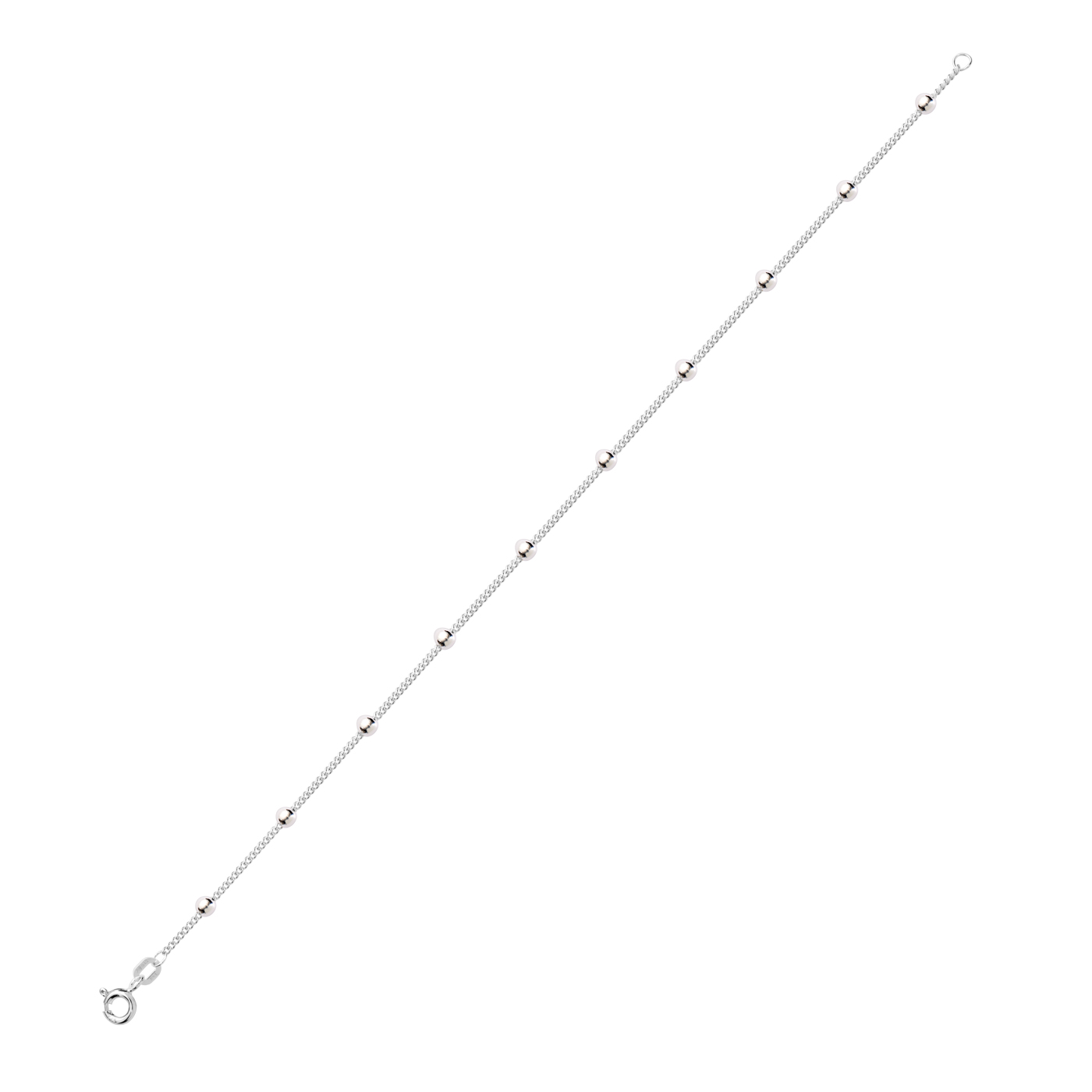 Fußkette Panzergliederung, 925 Ag, 1,40 mm, 25 cm - 1 Stück