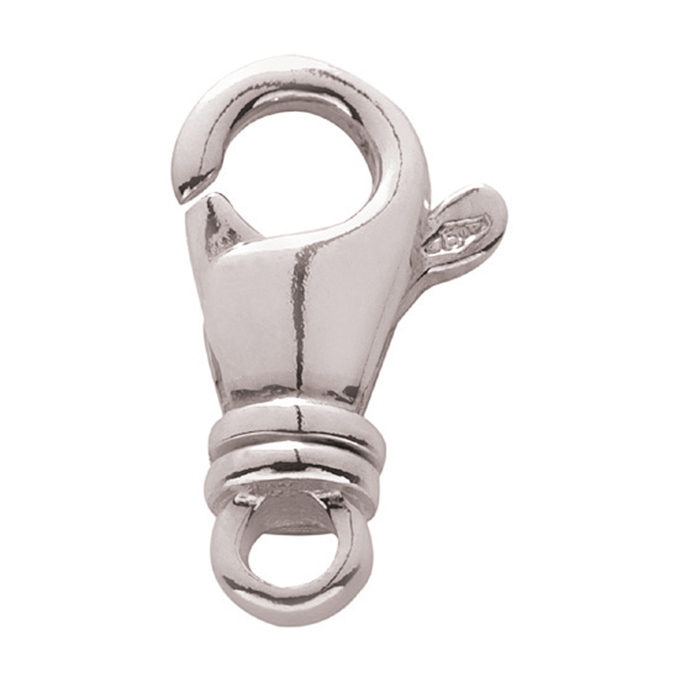 Lobster Clasp, 925Ag Polished, 14 x 6 mm - 1 piece