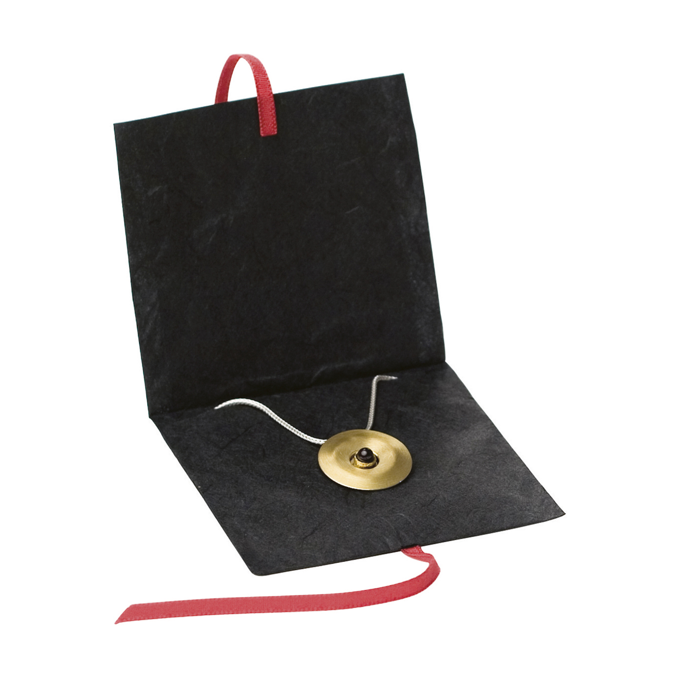 Papiertaschen, schwarz mit rotem Band, 80 x 80 mm - 10 Stück Papiertaschen, schwarz mit rotem Band, 80 x 80 mm - 10 Stück