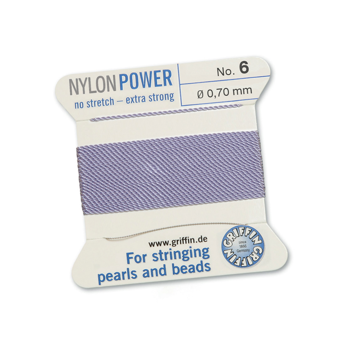 Bead Cord NylonPower Perlseide, lila, Nr. 6 - 2 m