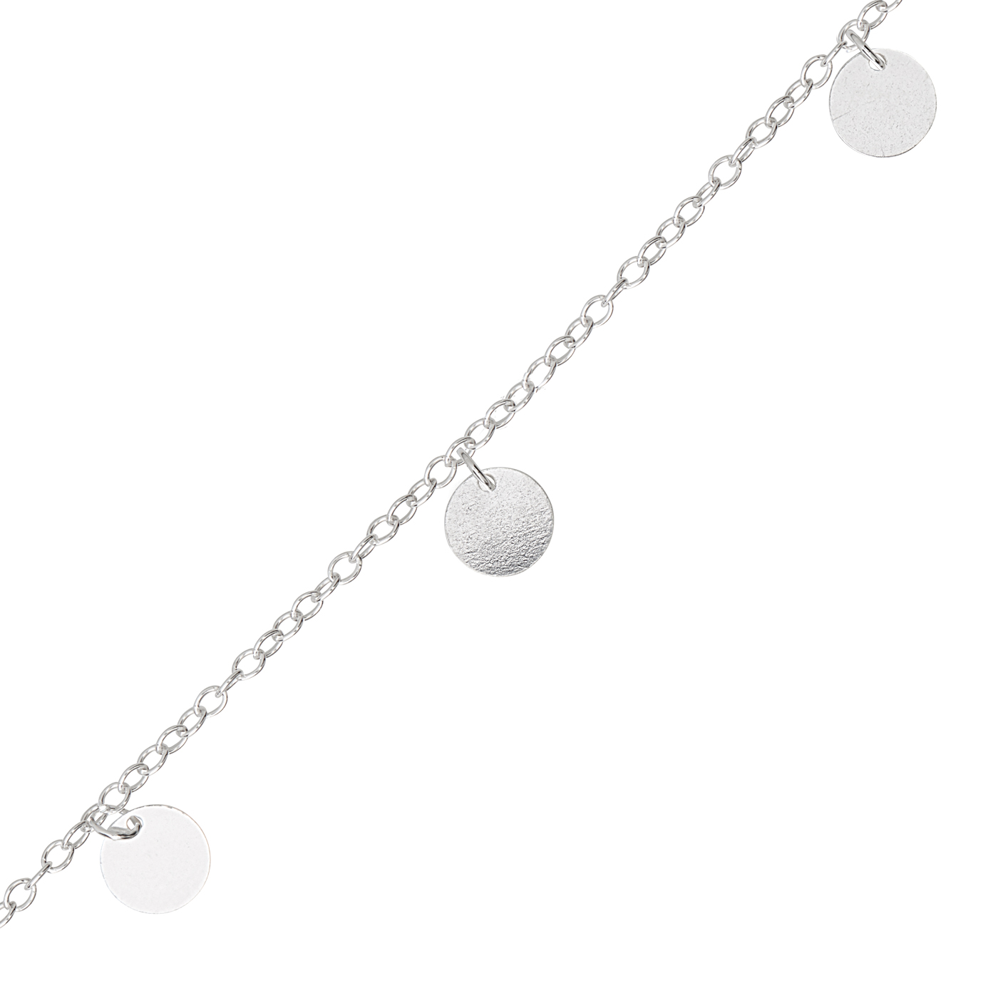 FBM Fußkette Rundankergliederung, 925 Ag, 23 cm - 1 Stück