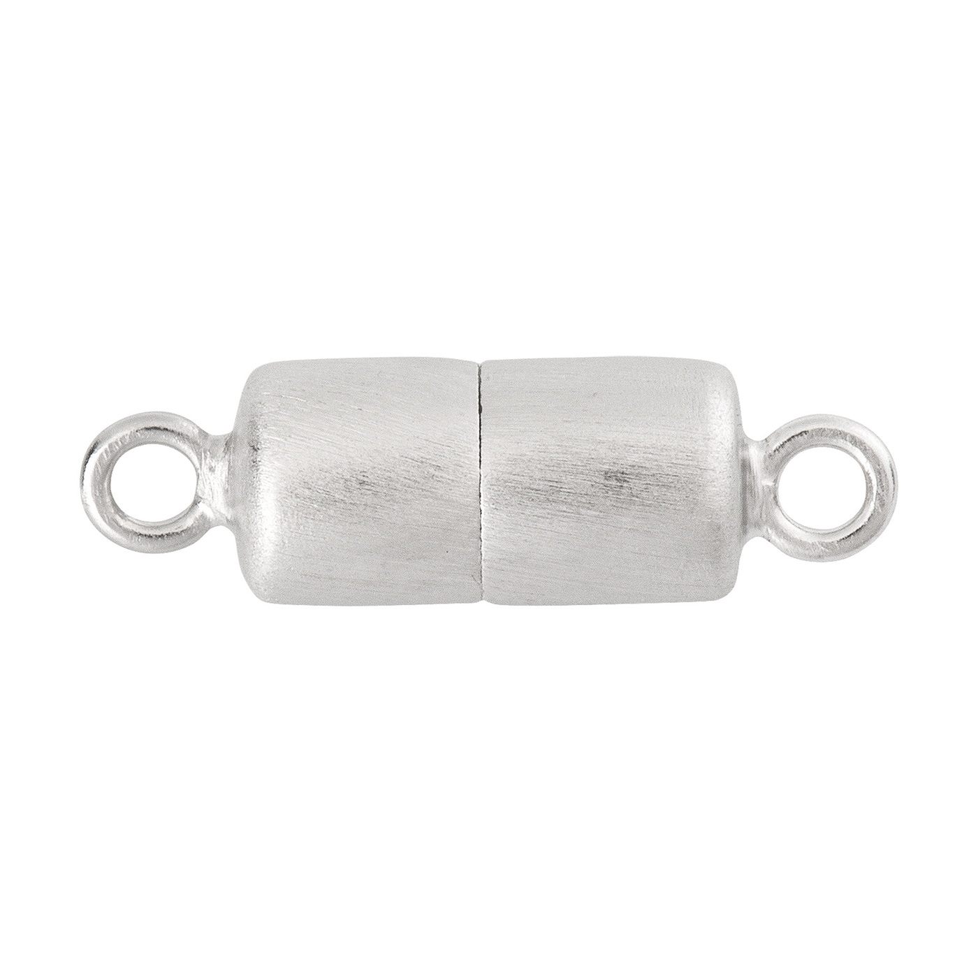 Magnetic Clasp, Cylinder, 925Ag Rhod.-Plated,Silk-matt,ø10mm - 1 piece