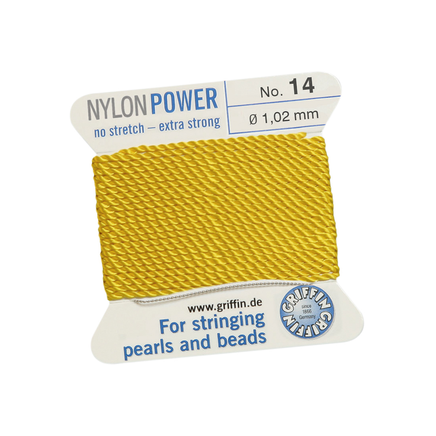 Bead Cord NylonPower, Light Yellow, No. 14 - 2 m