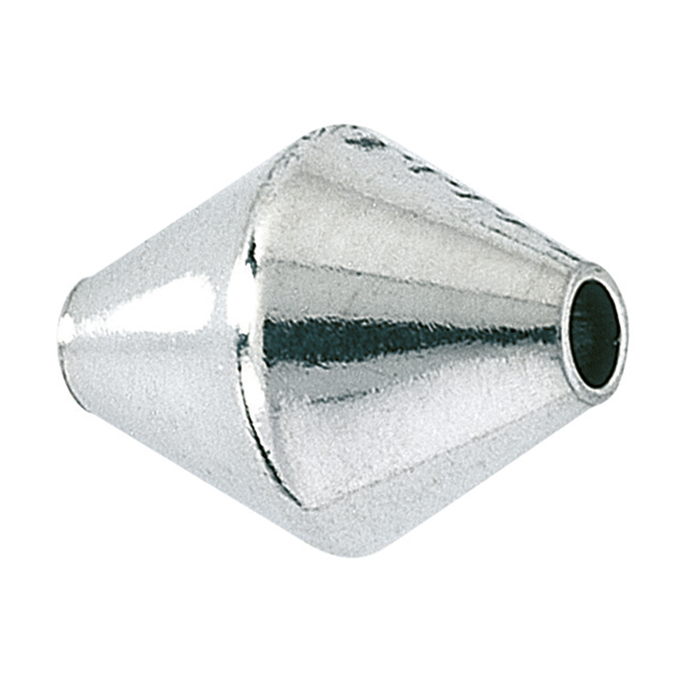 Zwischenteil, Doppelkegel, 925 Ag, ø 7 x 10 mm, poliert - 1 Stück