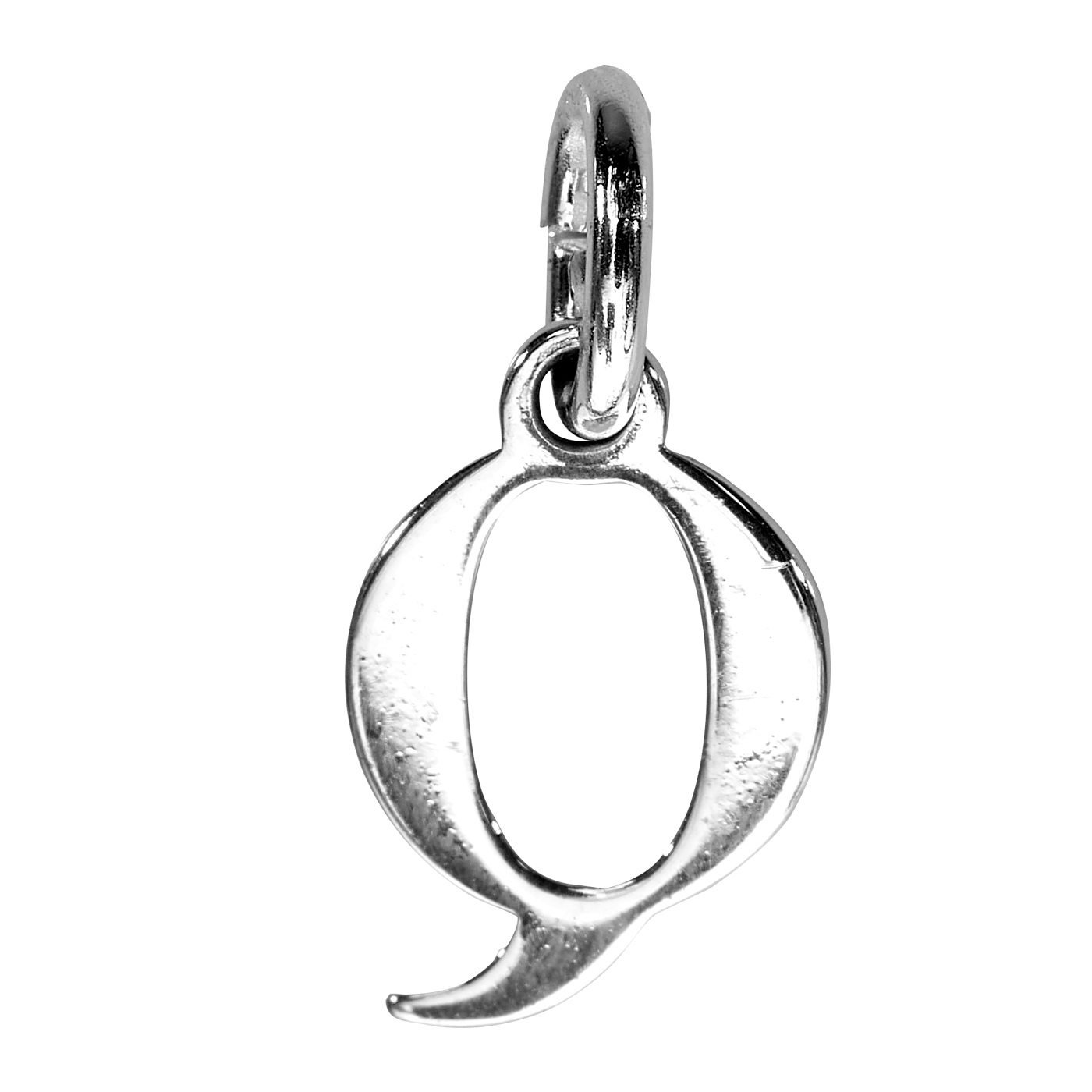 Buchstabe Q, 925 Ag, 7 mm, mit Öse - 1 Stück