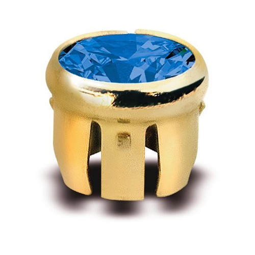 Swarovski Zarge, 750 G, mit Saphir, hellblau, ø 2,25 mm - 1 Stück