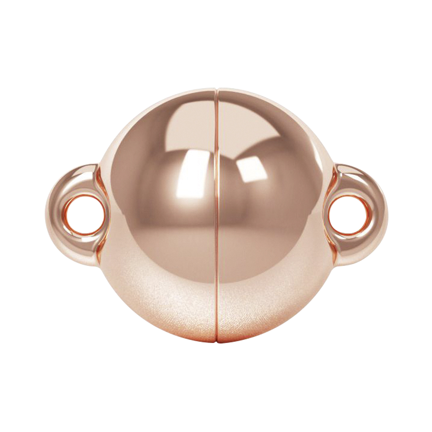 PowerSilver Magnetic Clasp,Ball, 925Ag Rosy Polished, ø 8 mm - 1 piece