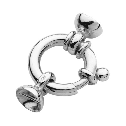 Spring Ring, 925Ag, ø 11 mm, with Calottes - 1 piece