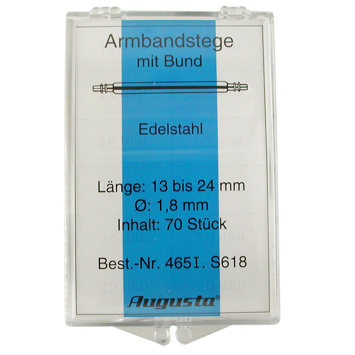 Federstege mit Doppelbund, Edelstahl, Ø 1,8 mm, 13-24 mm - 1 Set