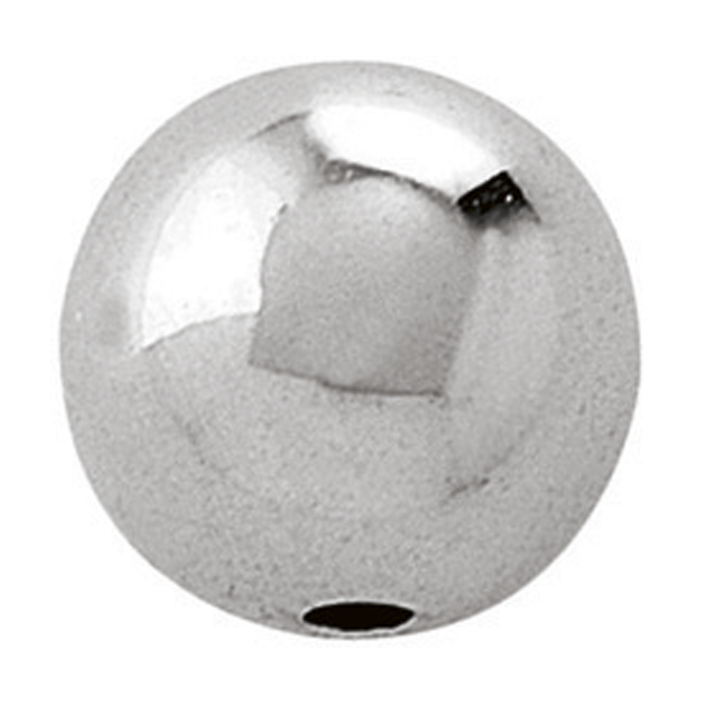 2-Hole Ball, 925Ag Polished, ø 5 mm - 1 piece